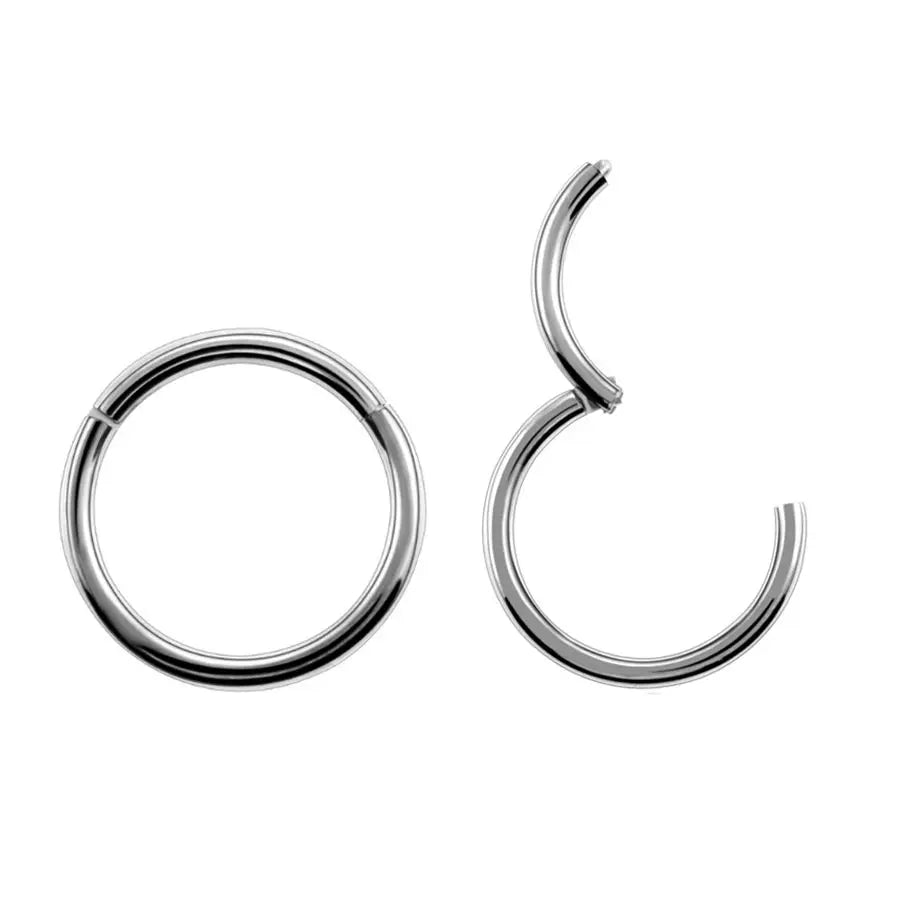 2pcs/lot G23 Titanium Hinged Segment Nose Rings Lip Eyebrow Nipple Clicker Ear Septum Helix Tragus Captive Piercing Body Jewelry