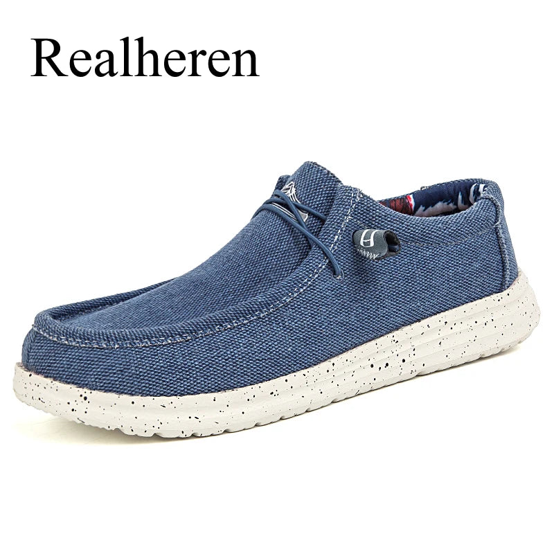 Summer Men Canvas Shoes Slip On Driving Shoes Fashion Casual Plus Big Size 50 51 Breathable Lightweight Walking Soft Deck Shoes