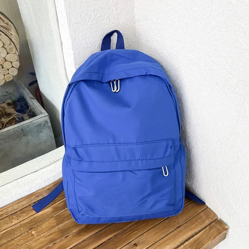 High Quality New Waterproof Nylon Women Backpack Female Travel Bag Backpacks Schoolbag for Teenage Girls Solid Color Bookbag