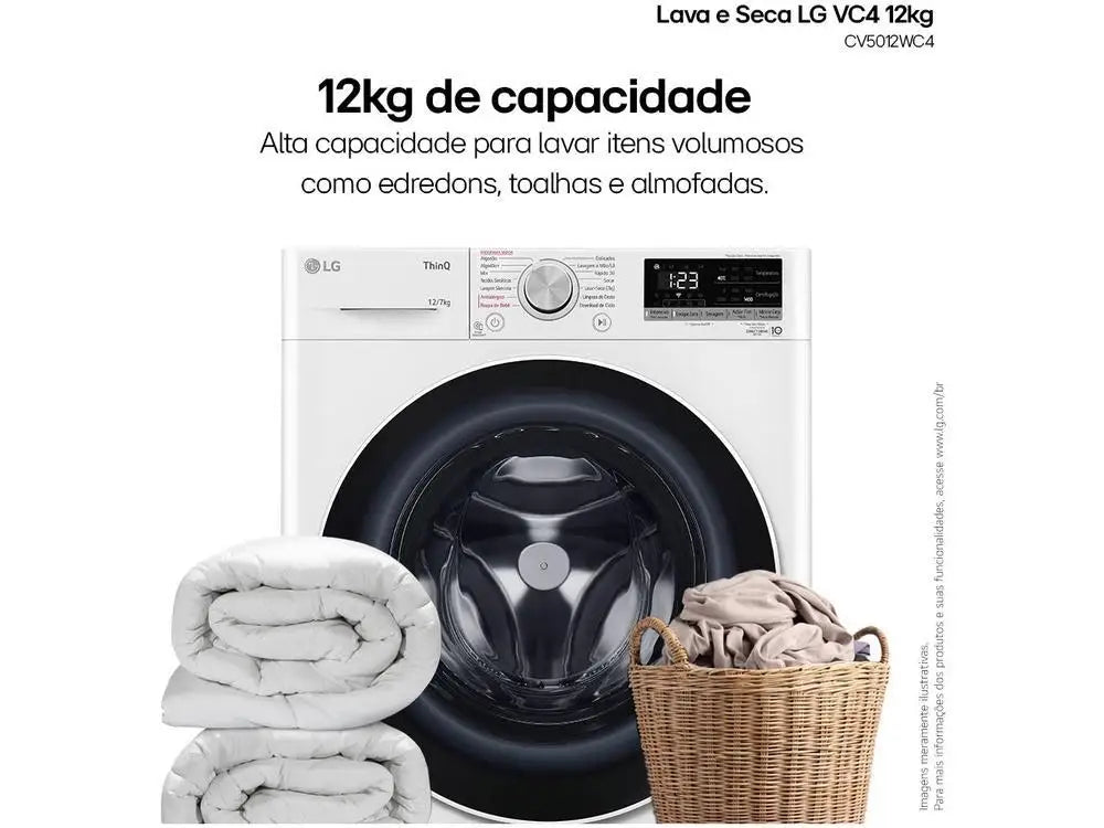 Lava and Dry LG 12kg Smart VC4 CV5012WC4 with-220V