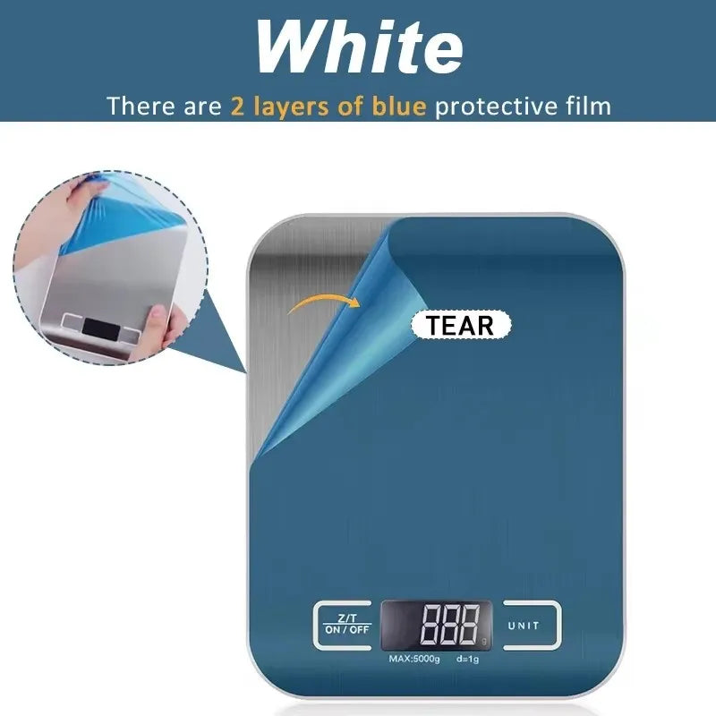 Kitchen Scale Digital 5/10kg 1g Electronic Weight Grams and Ounces Stainless Weighing Balance Measuring Food Coffee Baking Scale