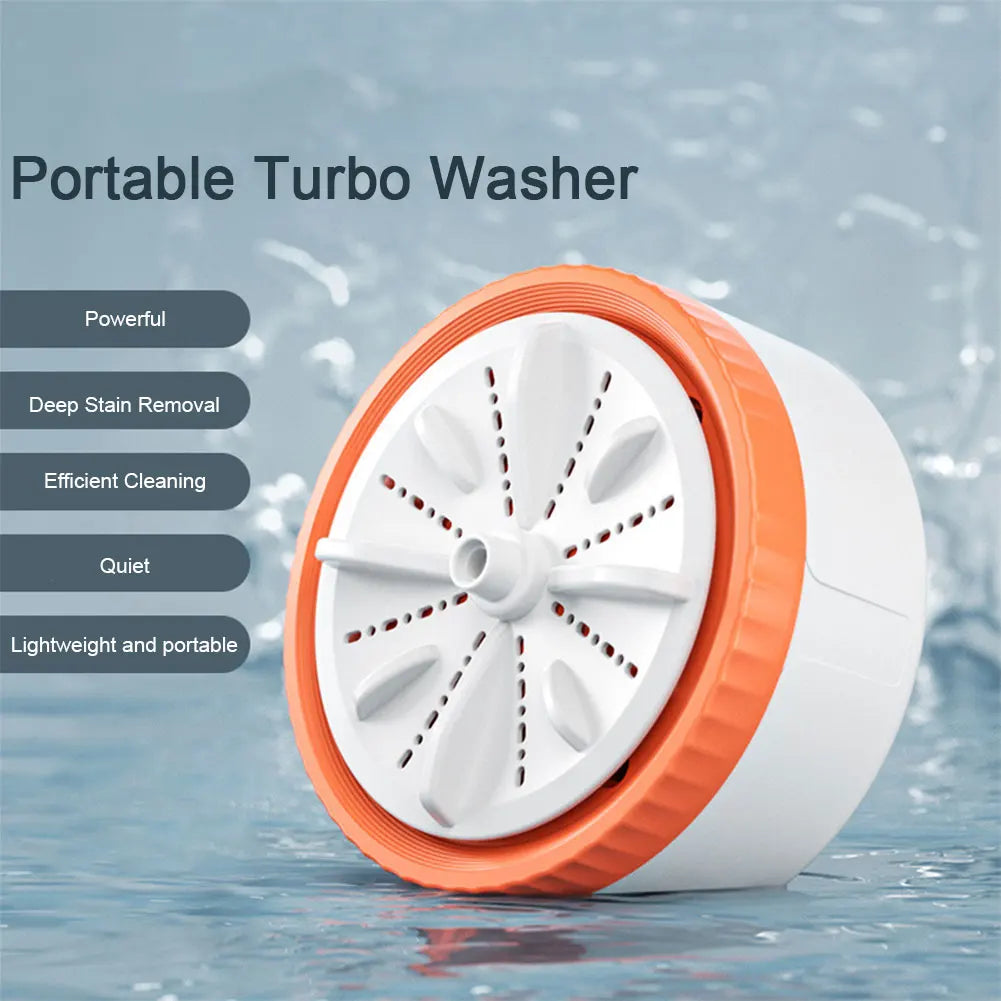 Automatic Clothes Washing Machine USB Rechargeable Turbine Washing Machine Auto-Off Lightweight for Travel Trip Apartment