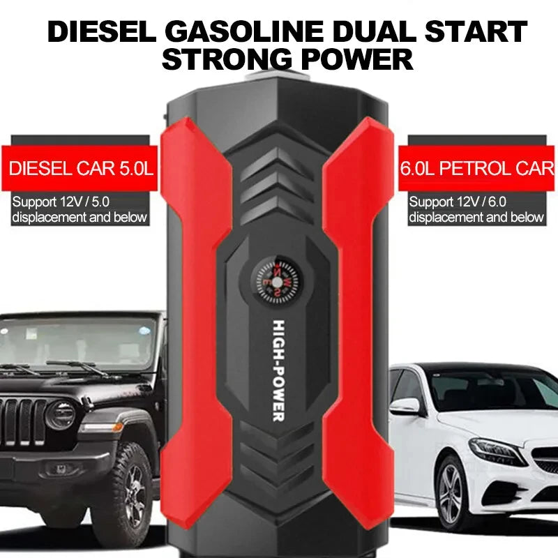 28000mAh Car Jump Starter Device 12V Automotive Battery Charger 800A Articles Cars Portable Power Bank Car Battery Starter