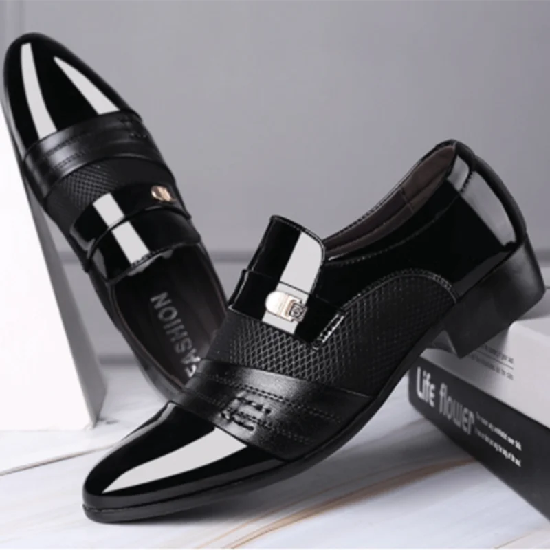 Former Men Shoe Black Leather Shoes for Men Luxury Plus Size Party Office Business Casual Shoes Loafers Zapatos De Vestir Hombre