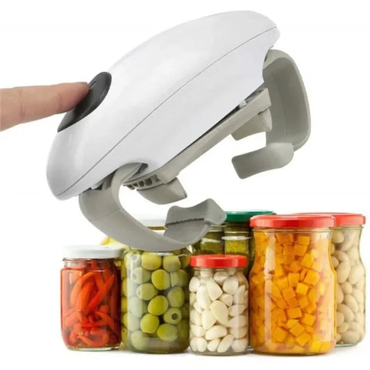 Electric Can Opener Smooth Edge Practical Automatic Jar Bottle Openers Double Ear Can Opener Kitchen Glass Can Opener