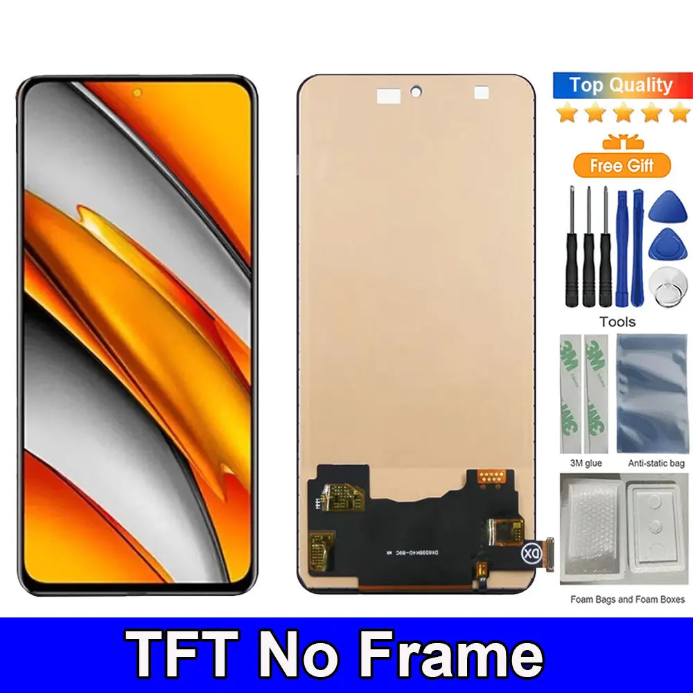 AMOLED 6.67'' For Xiaomi Poco F3/F3 Pro LCD Display  with Frame Touch Panel Digitizer For Poco F3 M2012K11AG Screen Replacement