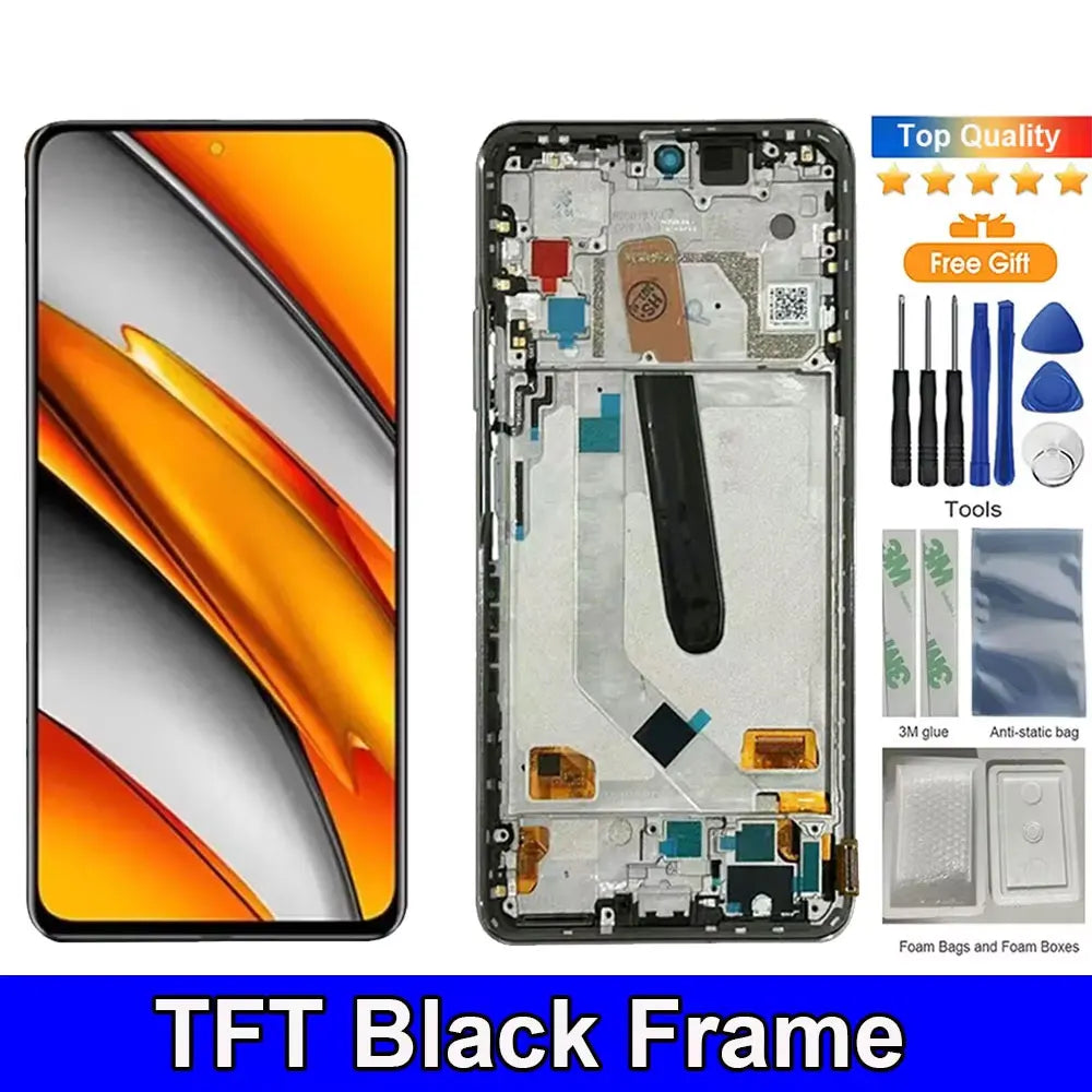 AMOLED 6.67'' For Xiaomi Poco F3/F3 Pro LCD Display  with Frame Touch Panel Digitizer For Poco F3 M2012K11AG Screen Replacement