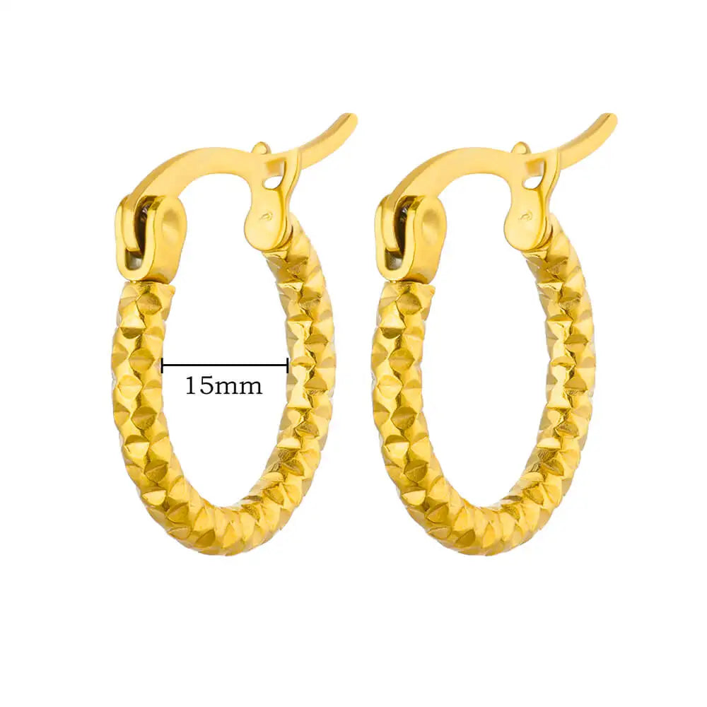 Tear Drop Statement Hoop Earrings For WomenStainless Steel Gold Color Chunky Dome Earring Fashion Korean Jewelry Accessories