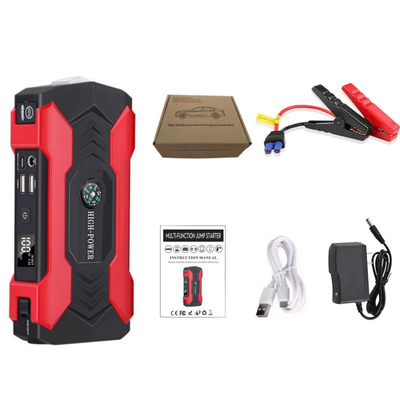 28000mAh Car Jump Starter Device 12V Automotive Battery Charger 800A Articles Cars Portable Power Bank Car Battery Starter