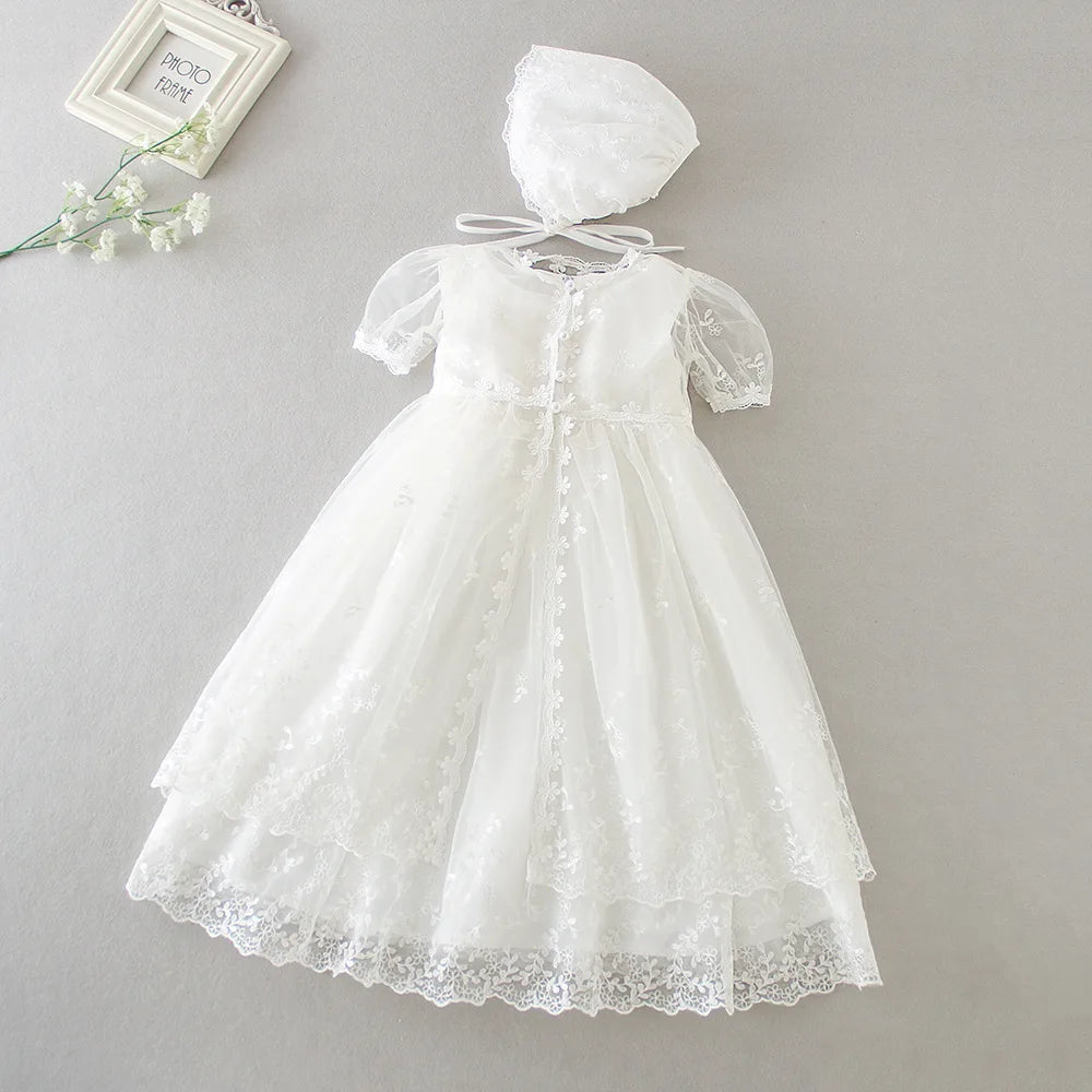 Baby Girl Newborn Dress Birthday Dress Christening Gown Baby Party Dress christmas clothes  1 year girl baby birthday dress