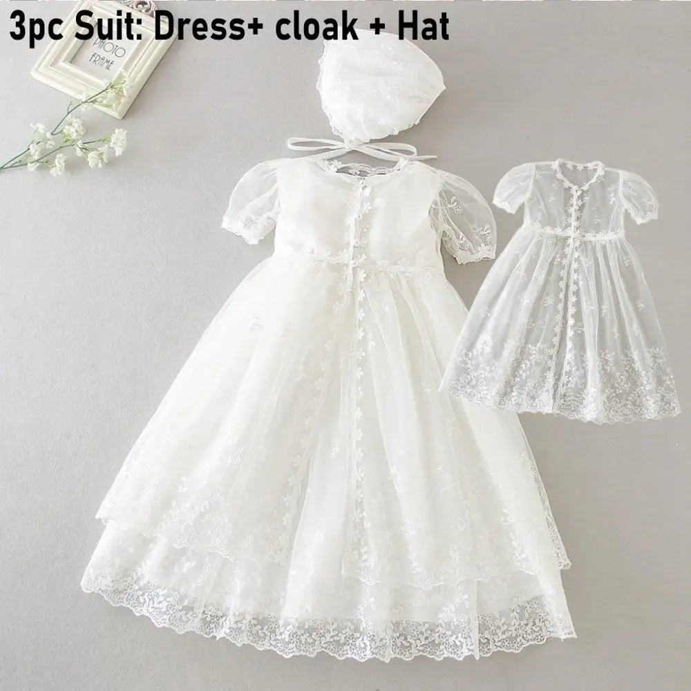 Baby Girl Newborn Dress Birthday Dress Christening Gown Baby Party Dress christmas clothes  1 year girl baby birthday dress