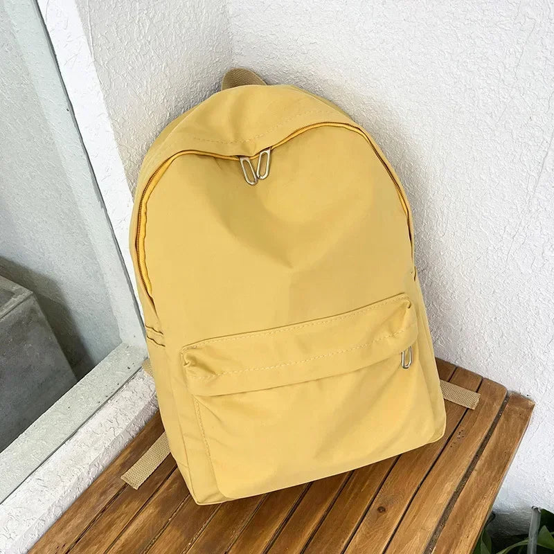 High Quality New Waterproof Nylon Women Backpack Female Travel Bag Backpacks Schoolbag for Teenage Girls Solid Color Bookbag