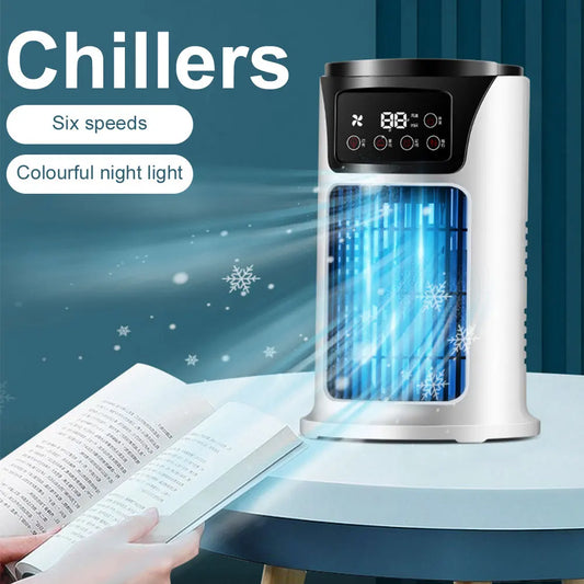 Portable Humidifier Air Conditioner Fan Household Hydrocooling Water mist Cooler Portable Air Adjustment For Office 6 Speed Fan