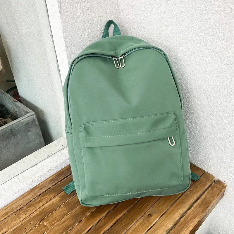 High Quality New Waterproof Nylon Women Backpack Female Travel Bag Backpacks Schoolbag for Teenage Girls Solid Color Bookbag