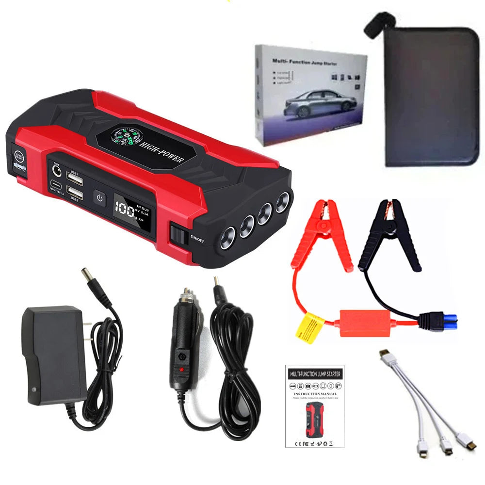 28000mAh Car Jump Starter Device 12V Automotive Battery Charger 800A Articles Cars Portable Power Bank Car Battery Starter