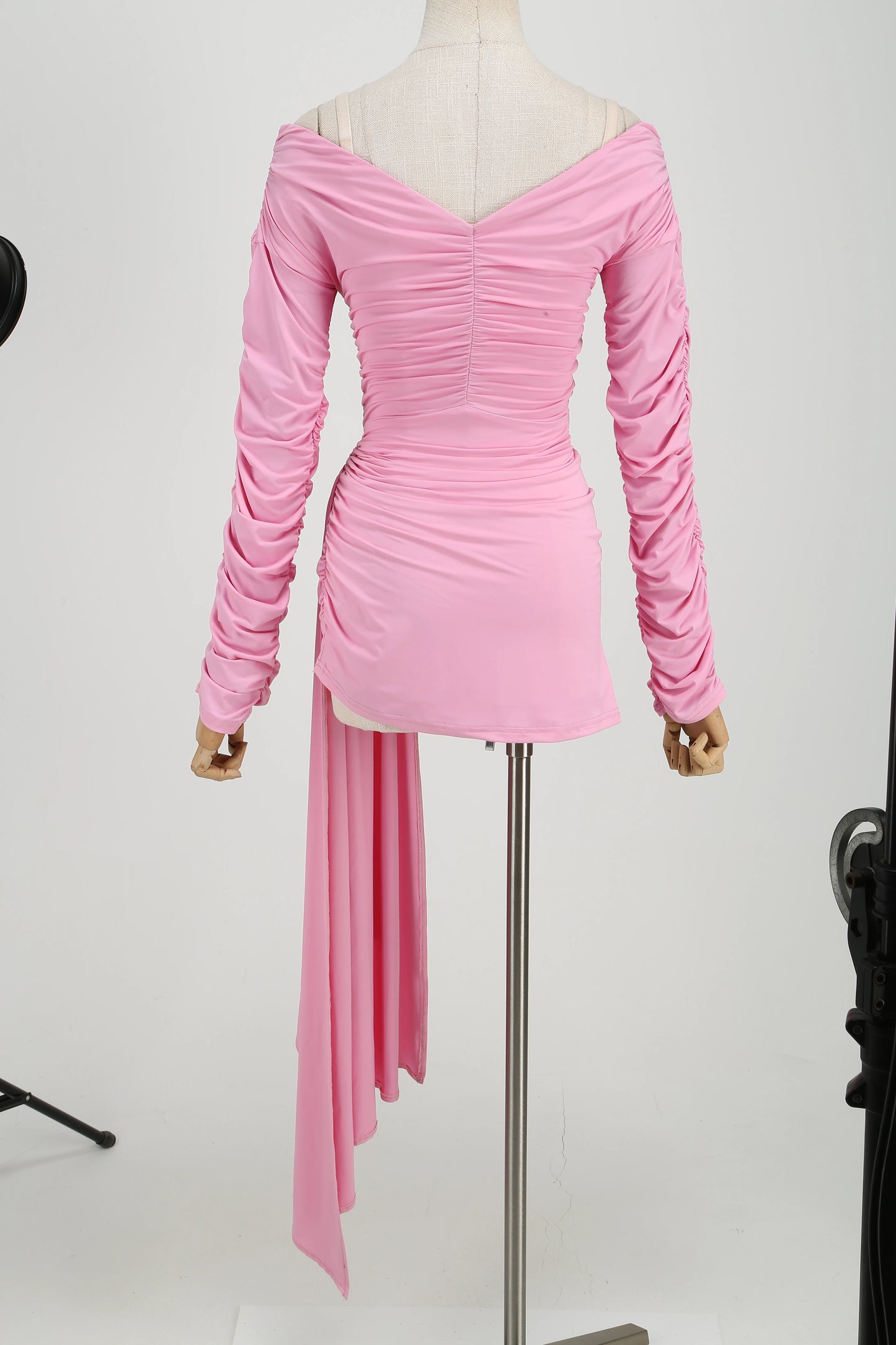 Birthday Dresses Luxury 2024 Autumn Long Sleeve Party Dress Sexy Hollow Out Evening Gowns Fashion Pink Prom Gown Woman Clothes