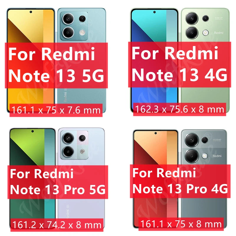 6-in-1 For Redmi Note 13 Pro 4G Glass Xiaomi Redmi Note 13 Pro 4G Glass Full 9H Screen Protector Redmi Note 13 Pro 4G Lens Glass