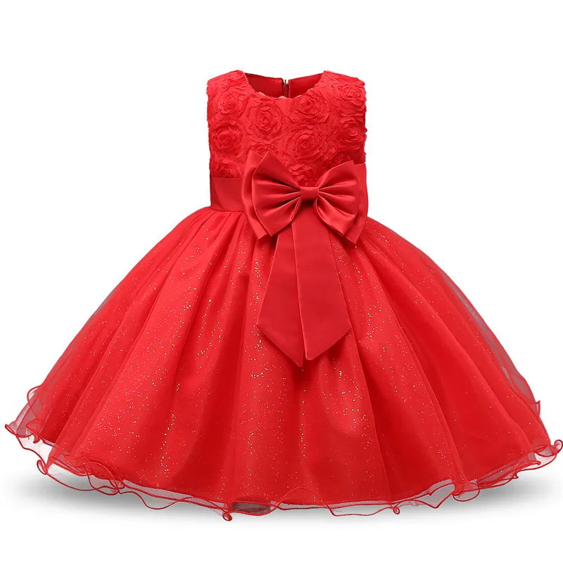 Princess Girl Dress Wedding Birthday Party Frocks for Children Costume With Bow Prom Ball Gown Elegant Party Dress For Girls